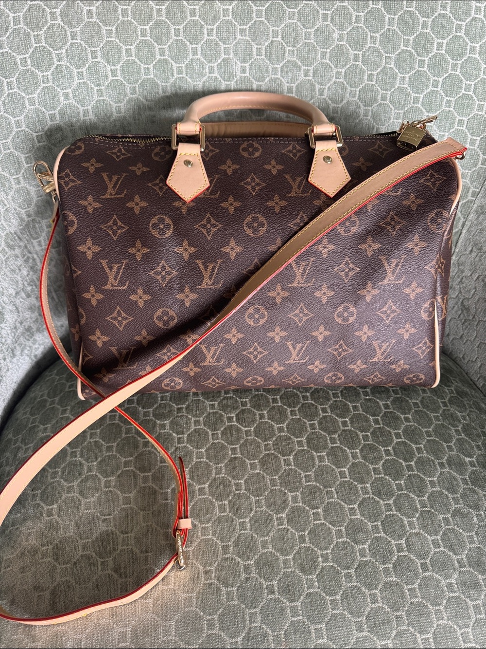 Fashion Satchel 2 Way Brown Monogram Canvas Bag with Tan Trim New Never Used
